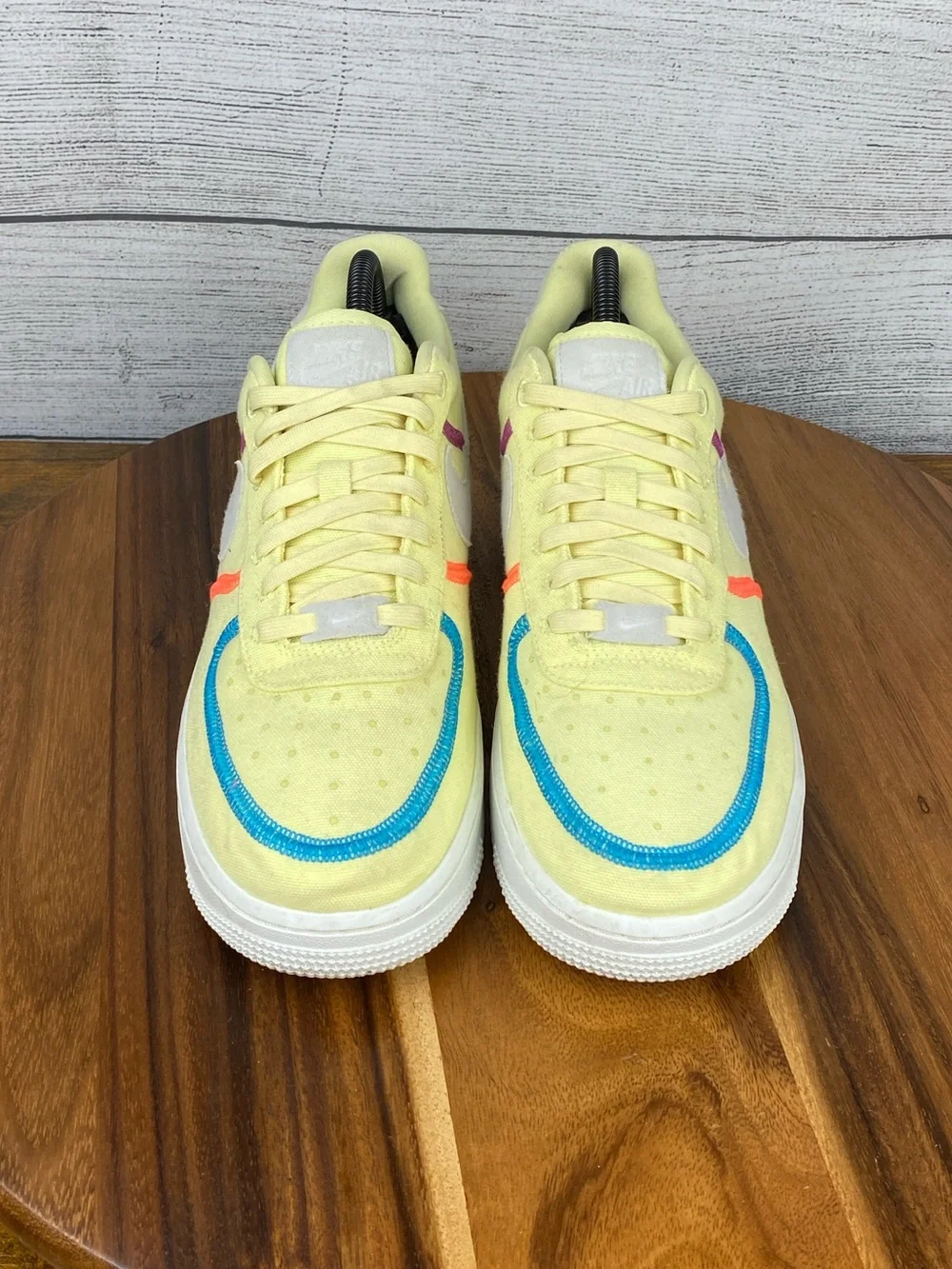 Nike Air Force 1 07 Low LX Stitched Canvas Life Lime Yellow Shoe Womens Size 8.5